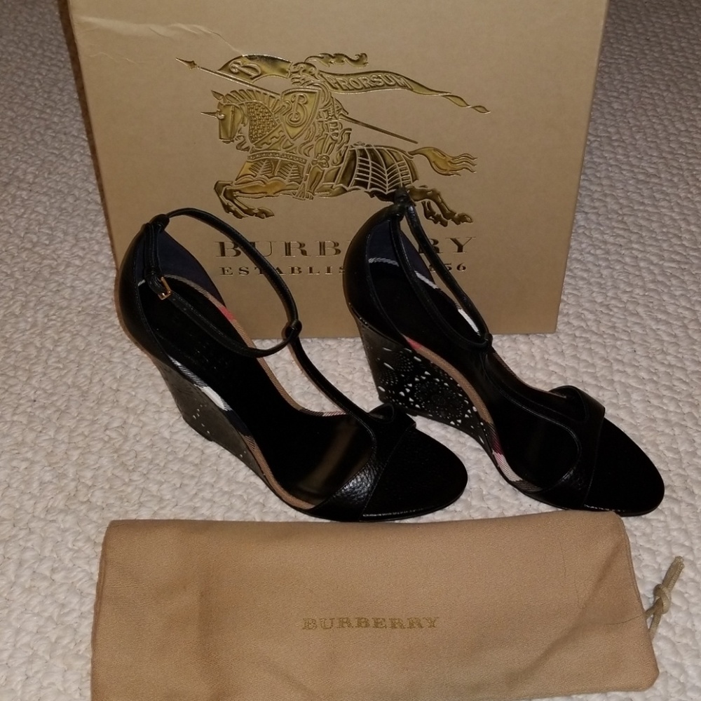 Burberry Wedge Sandals Size 38.5